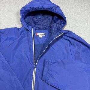 Clique Jacket Mens Large Royal Blue Full Zip Softshell Windbreaker Hoodie Sports